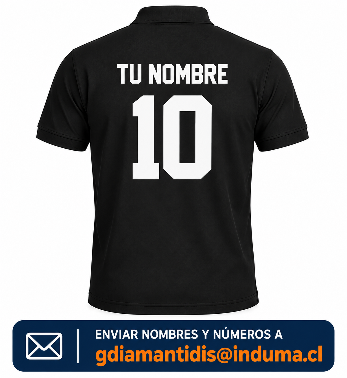 Polera Futbol Personalizable nombre logo y número