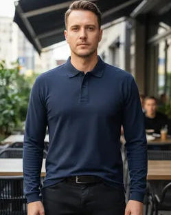 Polera Pique Manga Larga 60/40